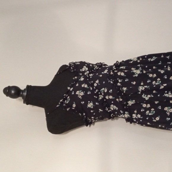 No Boundaries Juniors Ruffle Midi Dress Black Floral Size XS - Picture 4 of 9